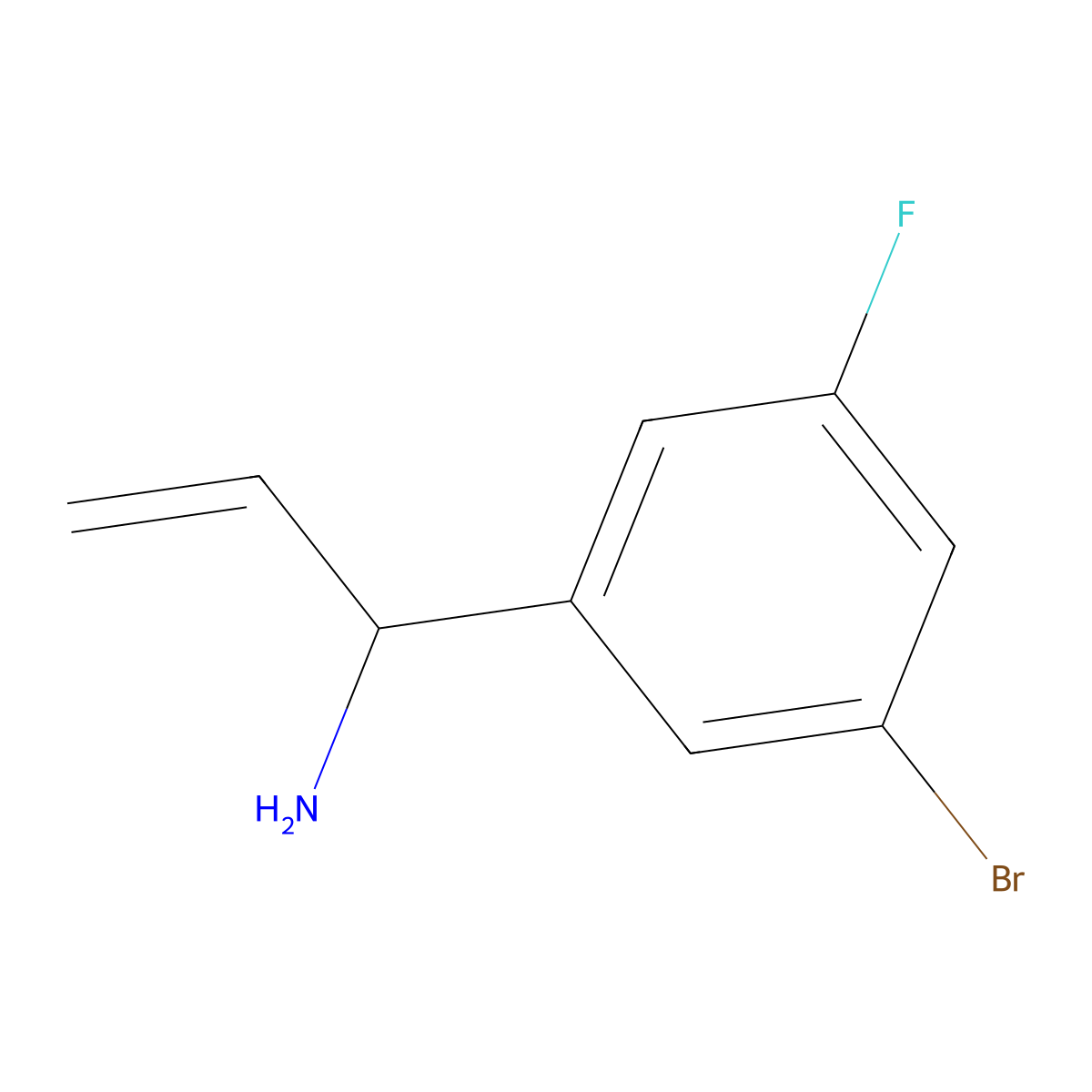 (1R)-1-(3-Bromo-5-fluorophenyl)prop-2-enylamine molecular structure, CAS 1213333-69-7