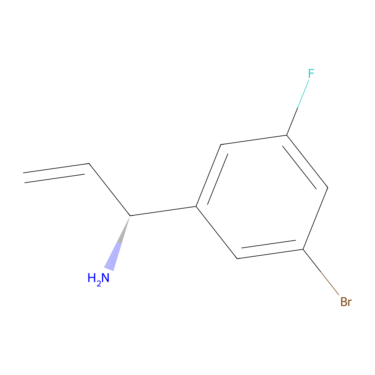 (1R)-1-(3-Bromo-5-fluorophenyl)prop-2-enylamine molecular structure, CAS 1213333-69-7