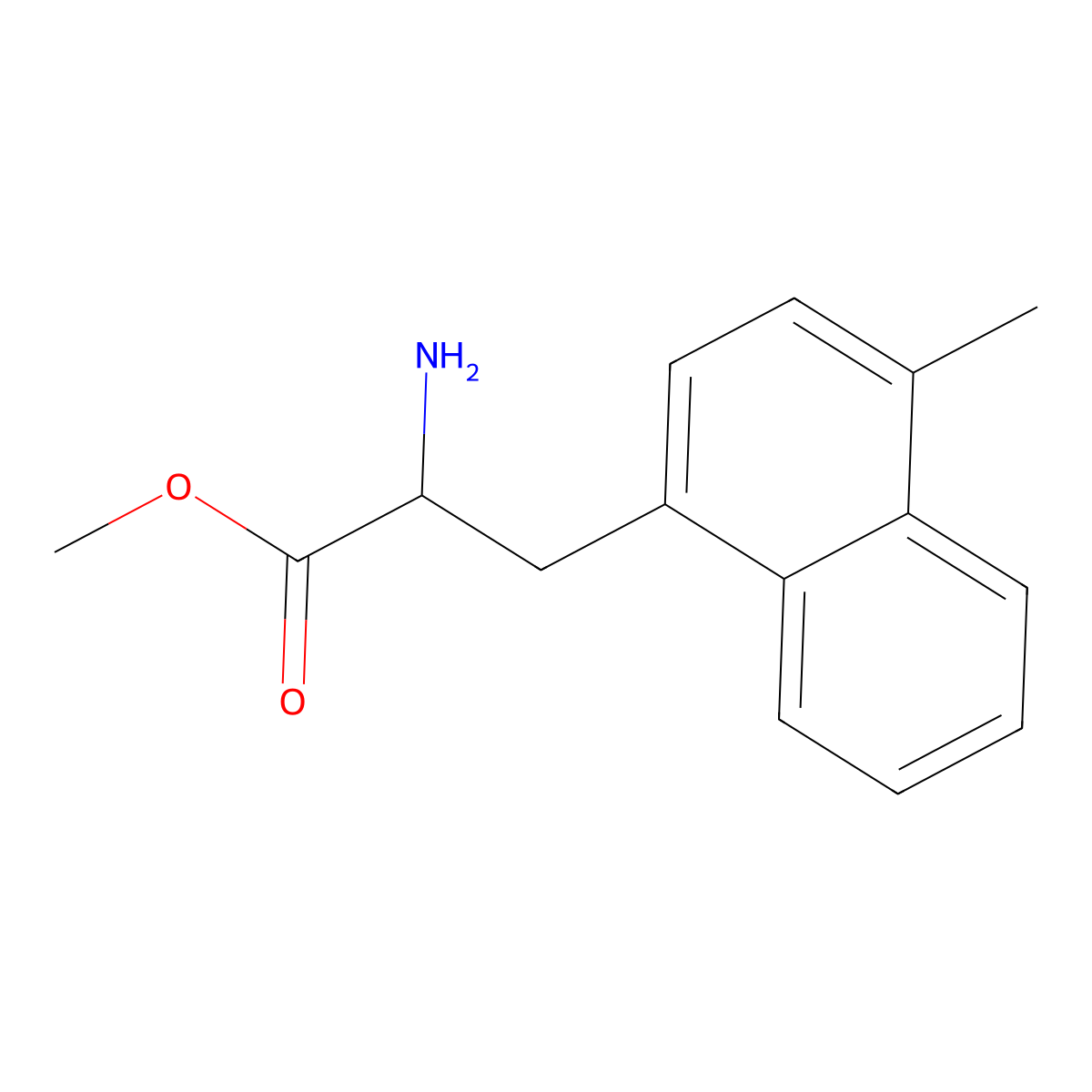 methyl (2S)-2-amino-3-(4-methylnaphthalen-1-yl)propanoate molecular structure, CAS 1213333-70-0