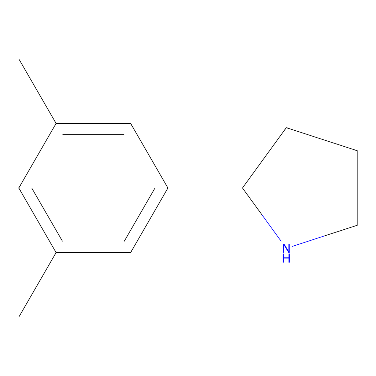 (S)-2-(3,5-dimethylphenyl)pyrrolidine molecular structure, CAS 1213334-10-1