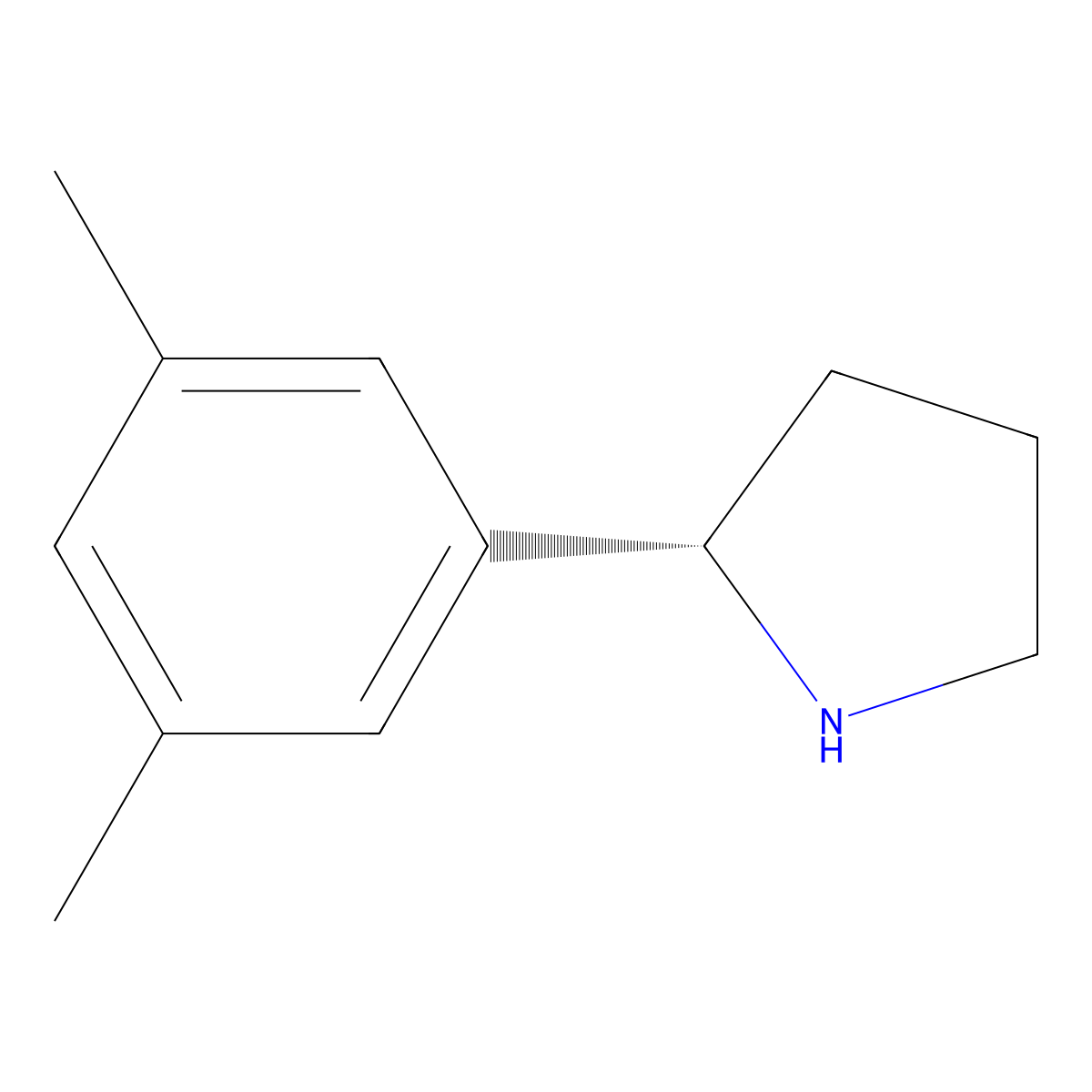 (S)-2-(3,5-dimethylphenyl)pyrrolidine molecular structure, CAS 1213334-10-1