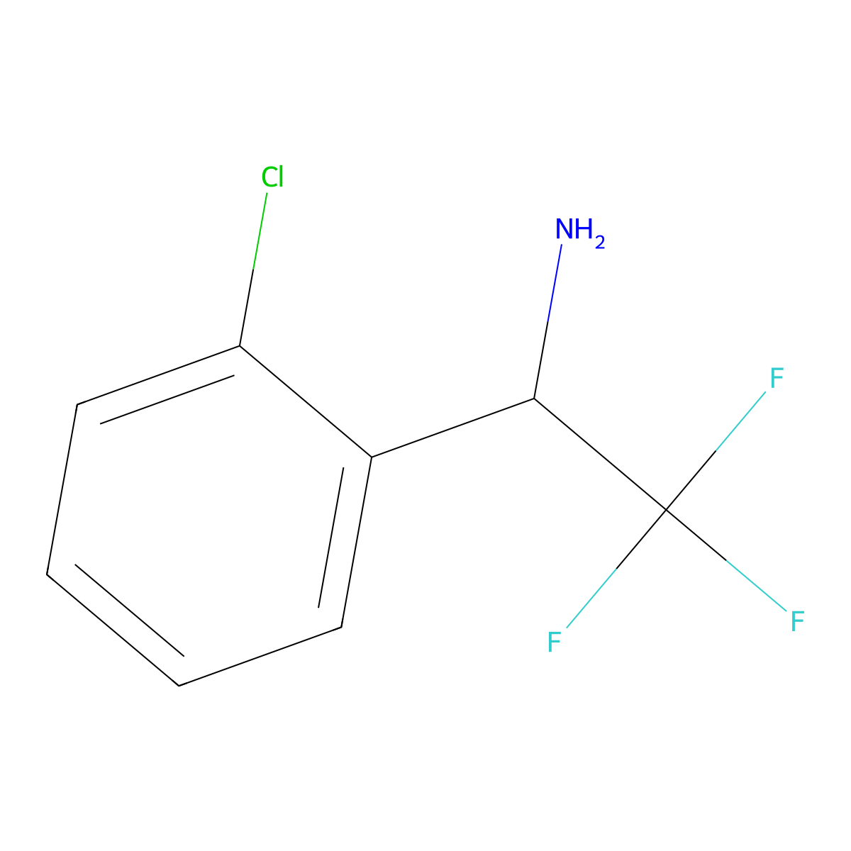 (1S)-1-(2-Chlorophenyl)-2,2,2-trifluoroethylamine molecular structure, CAS 1213334-74-7