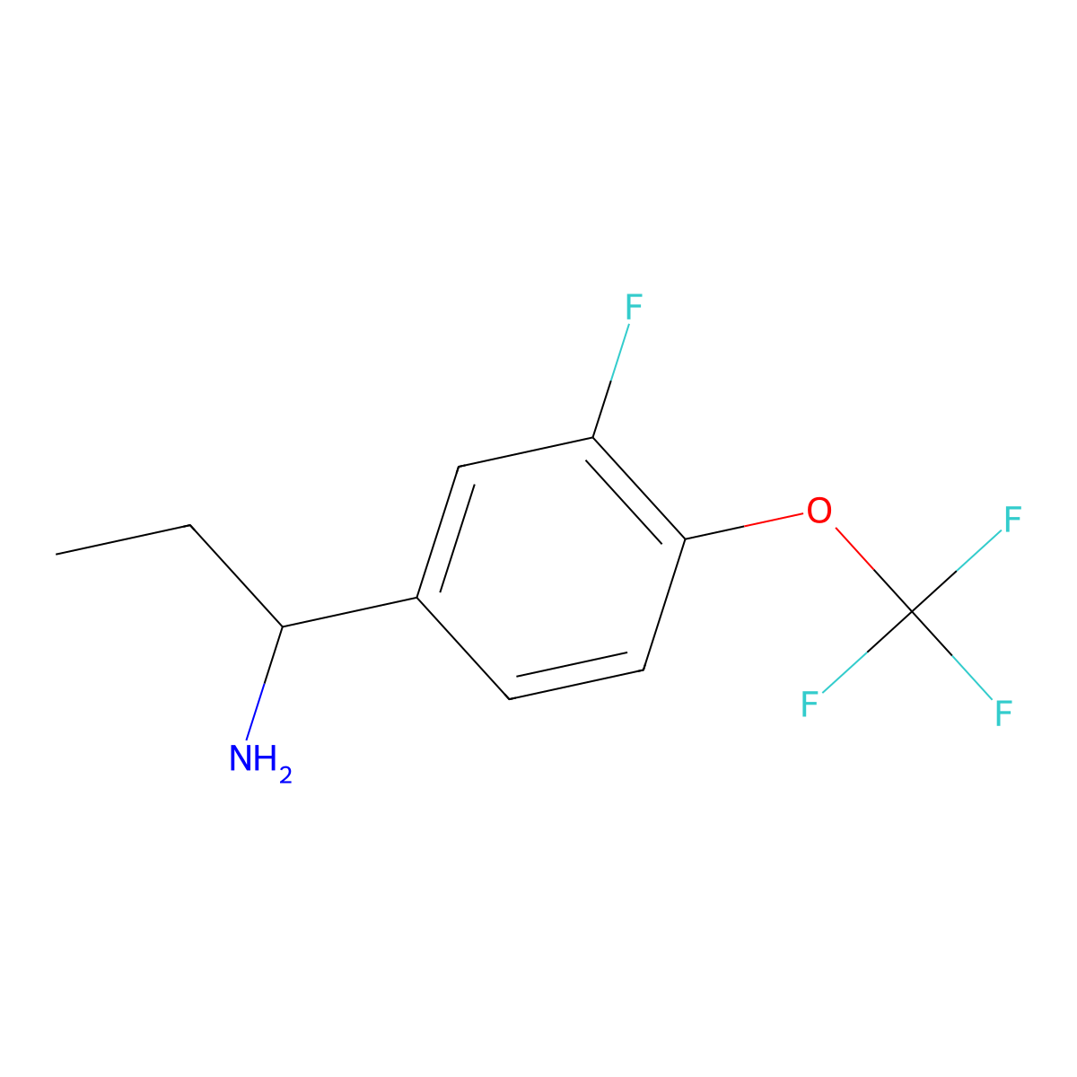 (S)-1-(3-Fluoro-4-(trifluoromethoxy)phenyl)propan-1-amine molecular structure, CAS 1213335-56-8