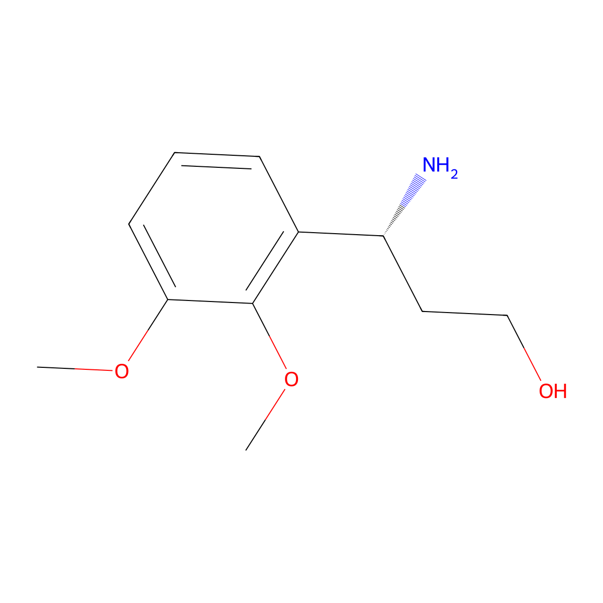(3R)-3-amino-3-(2,3-dimethoxyphenyl)propan-1-ol molecular structure, CAS 1213335-86-4