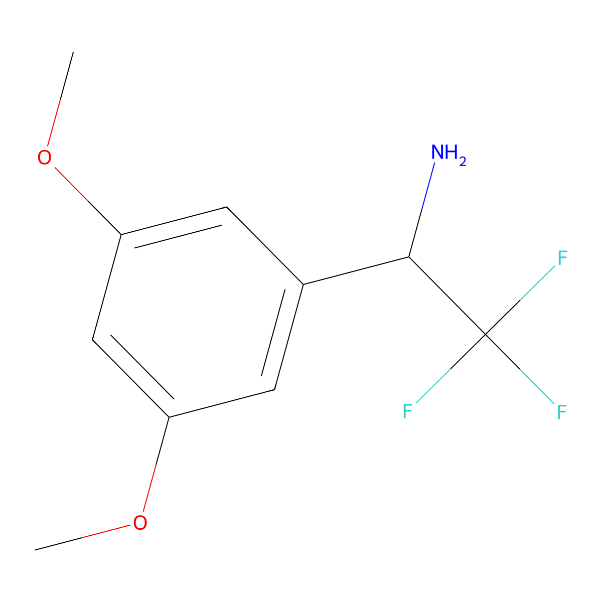 (S)-1-(3,5-Dimethoxyphenyl)-2,2,2-trifluoroethan-1-amine molecular structure, CAS 1213336-75-4