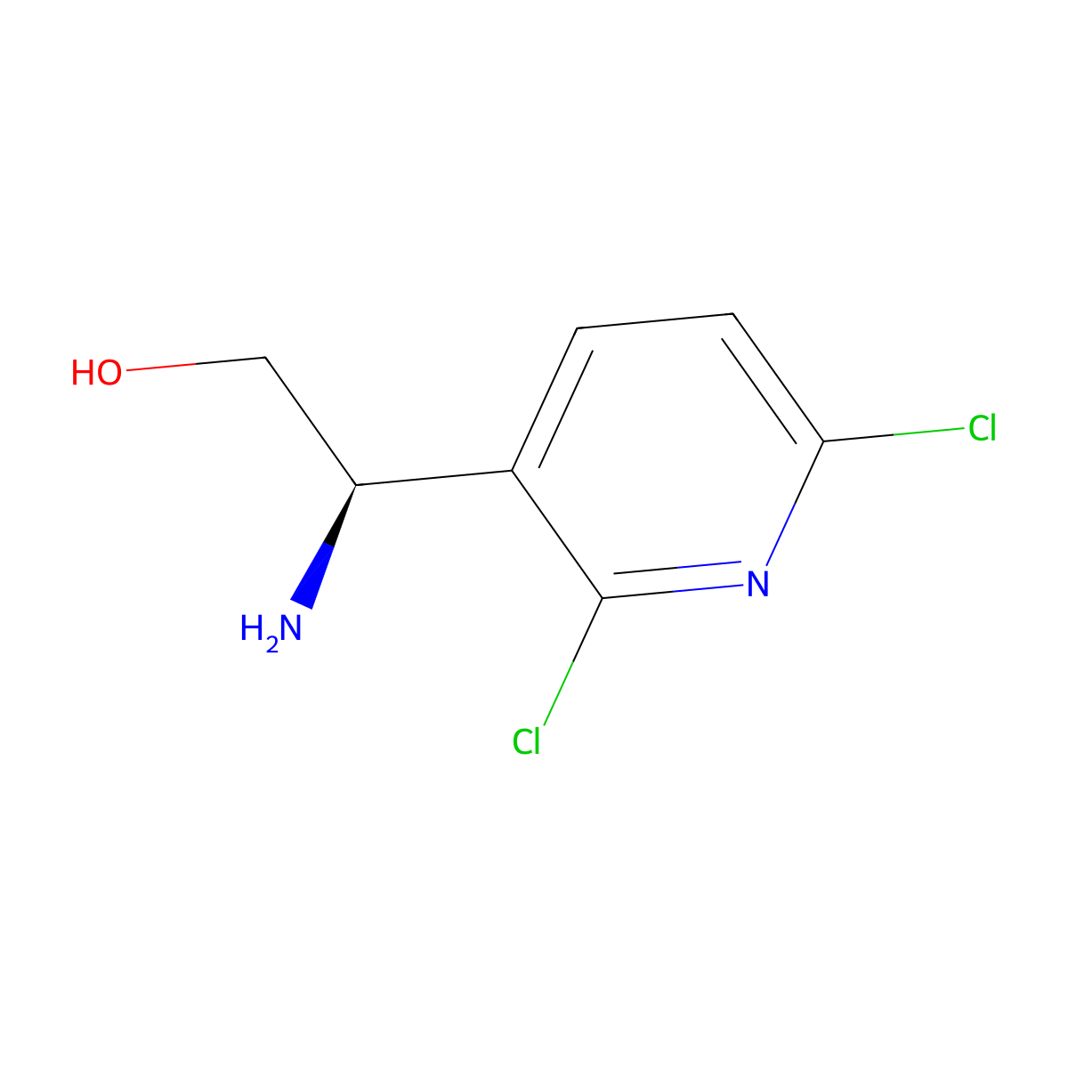 (2R)-2-amino-2-(2,6-dichloropyridin-3-yl)ethan-1-ol molecular structure, CAS 1213337-27-9