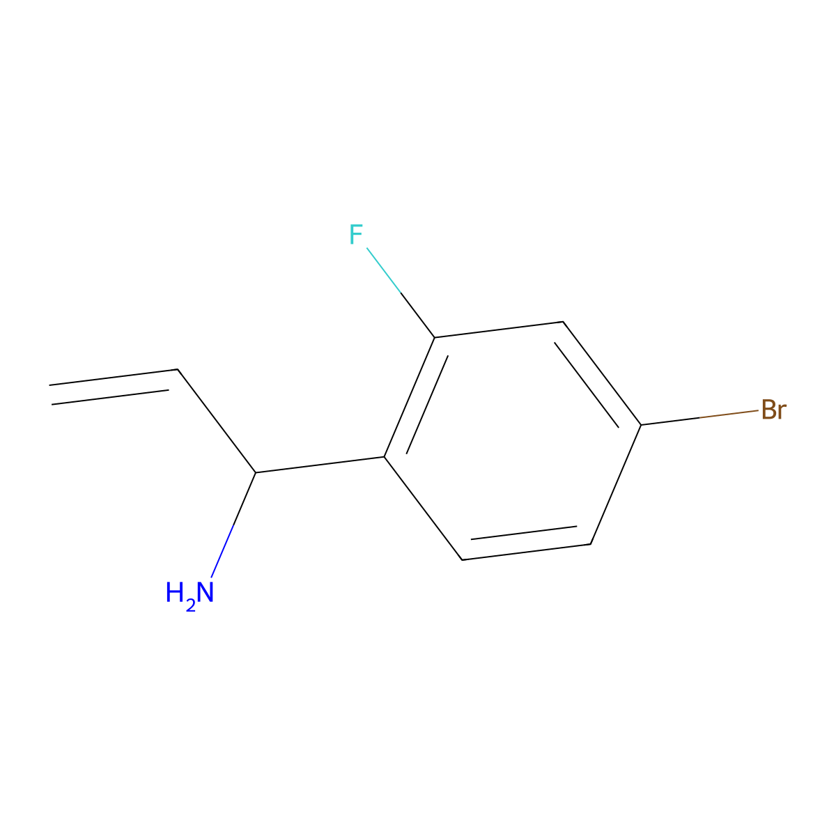 (1S)-1-(4-Bromo-2-fluorophenyl)prop-2-enylamine molecular structure, CAS 1213337-37-1
