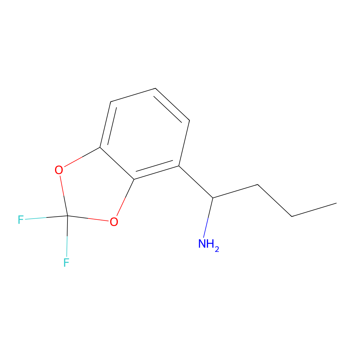(S)-1-(2,2-Difluorobenzo[D][1,3]dioxol-4-YL)butan-1-amine molecular structure, CAS 1213338-62-5