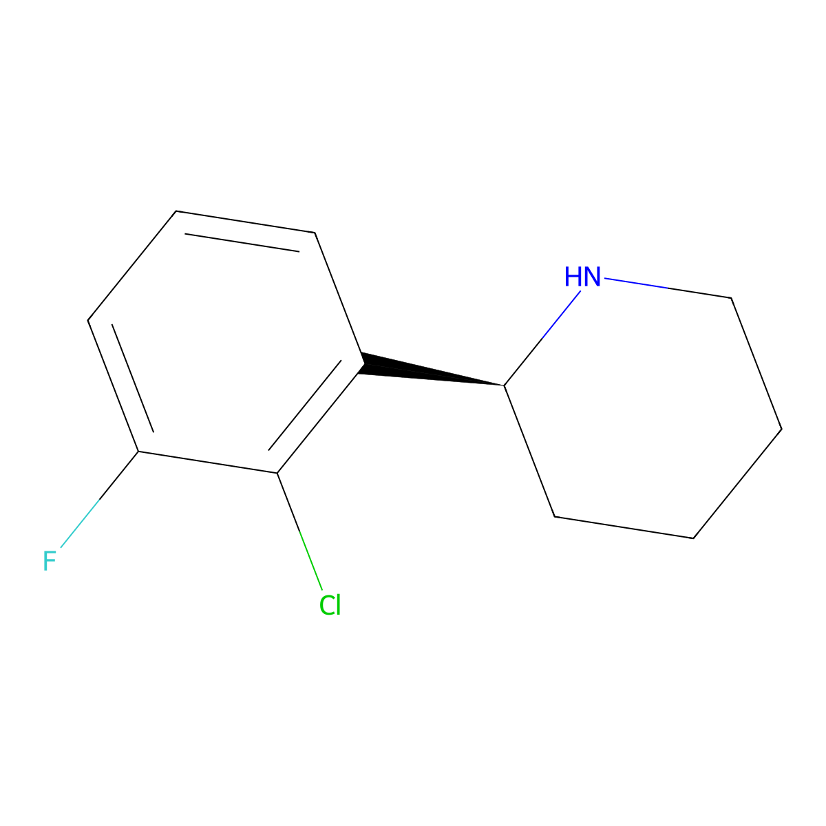 (S)-2-(2-Chloro-3-fluorophenyl)piperidine molecular structure, CAS 1213339-20-8