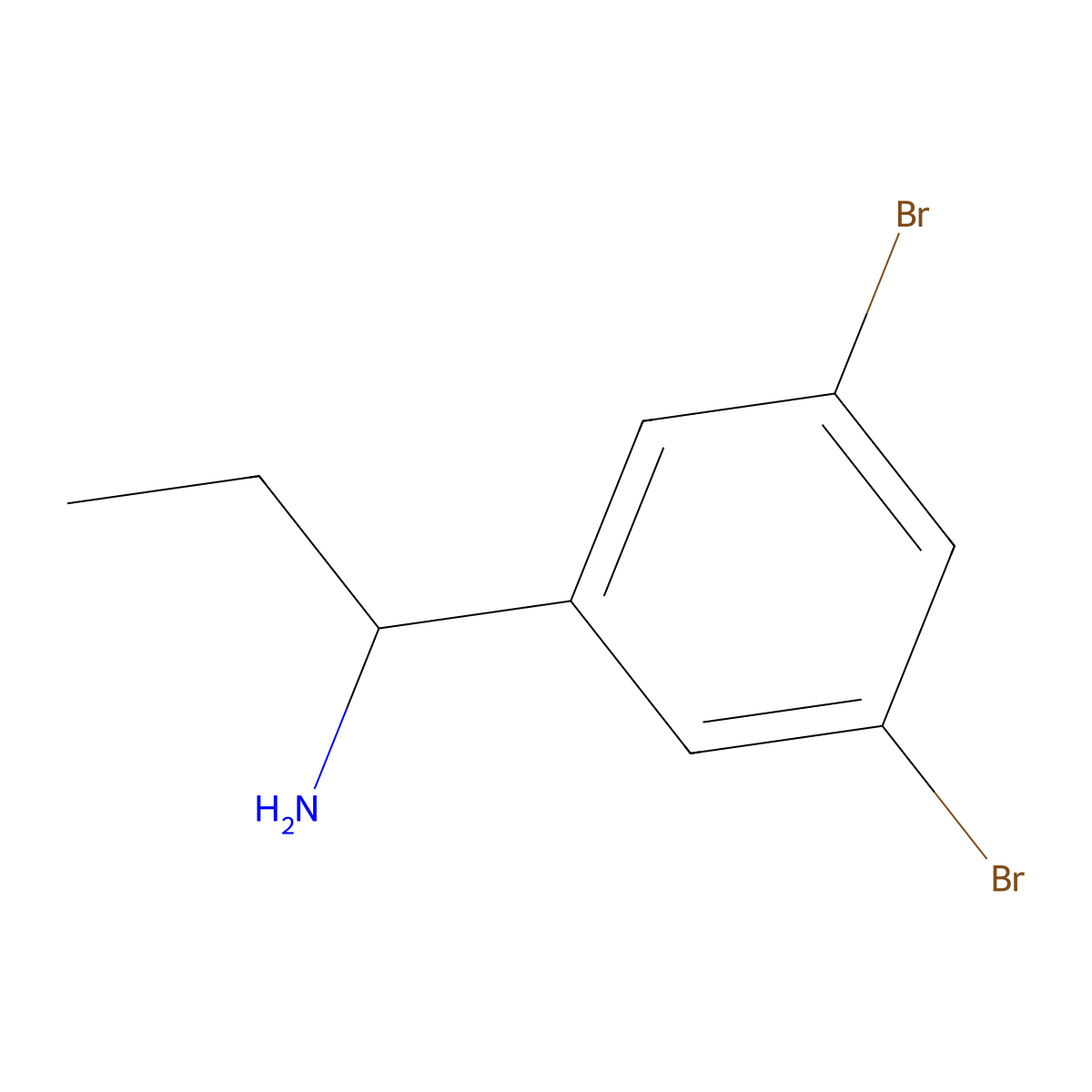 (S)-1-(3,5-Dibromophenyl)propan-1-amine molecular structure, CAS 1213340-87-4