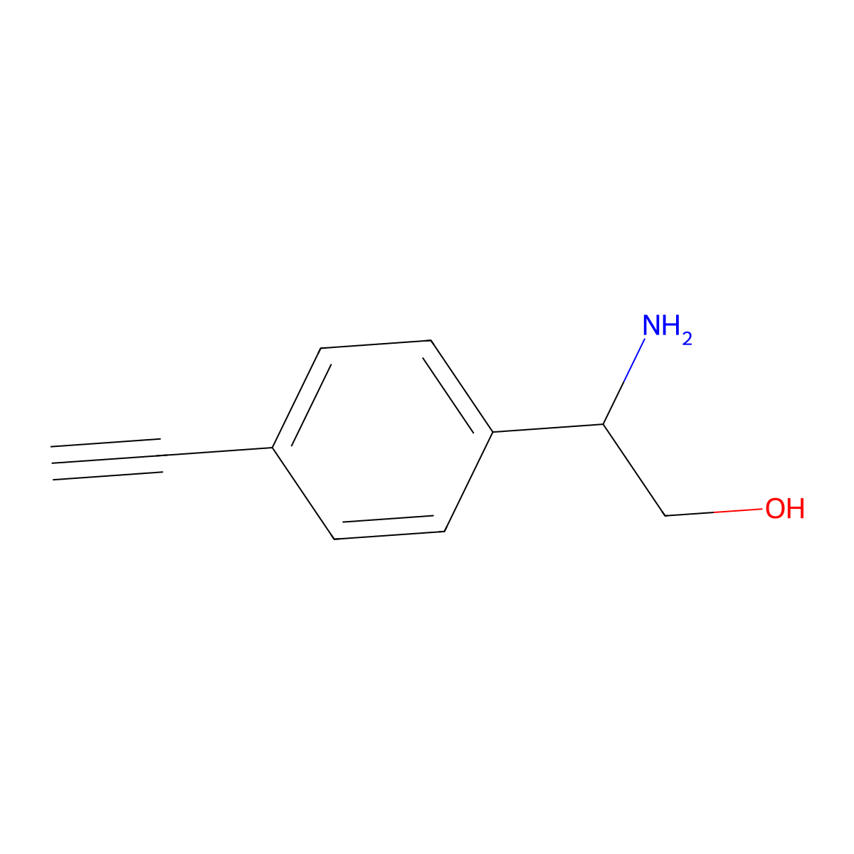 (2S)-2-Amino-2-(4-ethynylphenyl)ethan-1-OL molecular structure, CAS 1213342-29-0