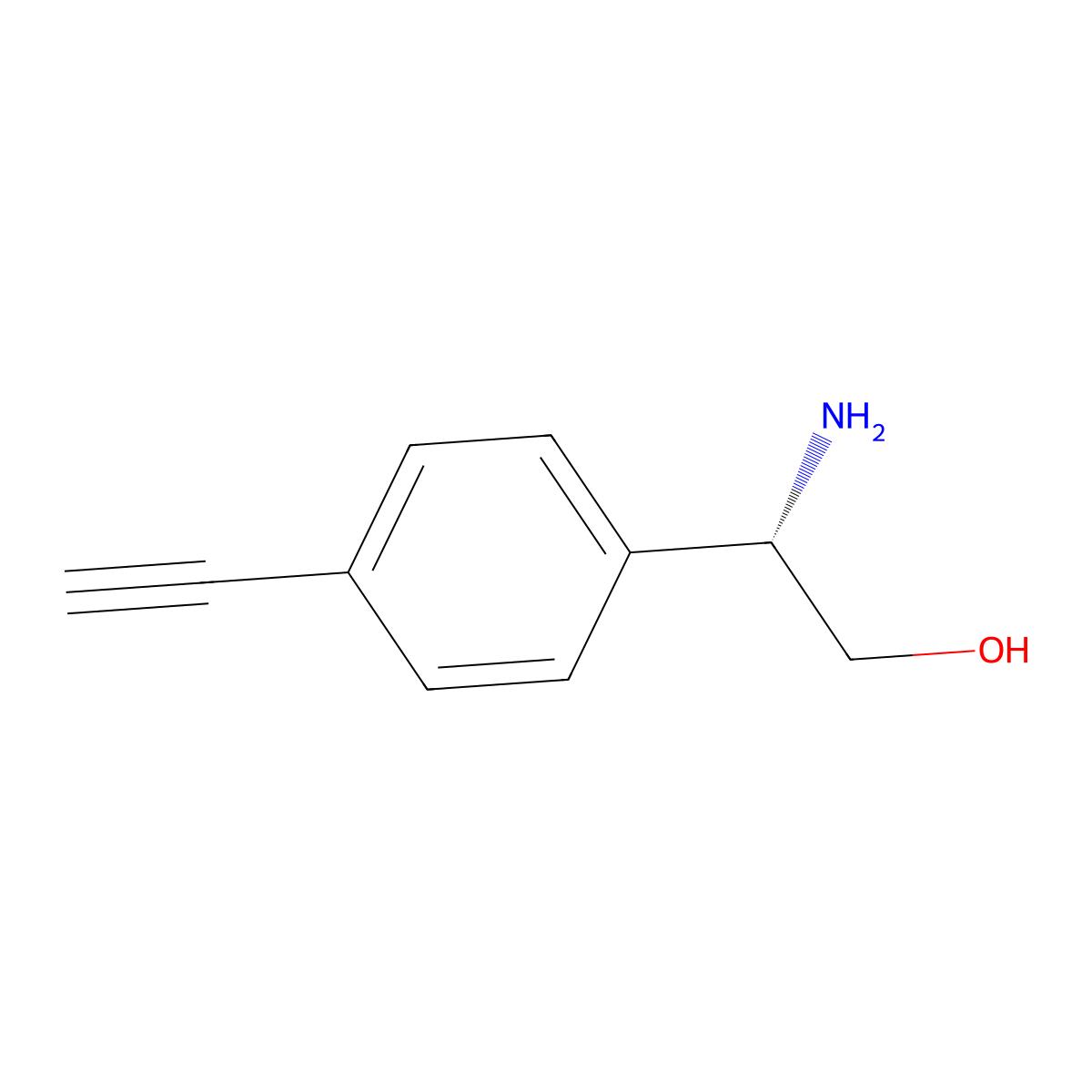 (2S)-2-Amino-2-(4-ethynylphenyl)ethan-1-OL molecular structure, CAS 1213342-29-0