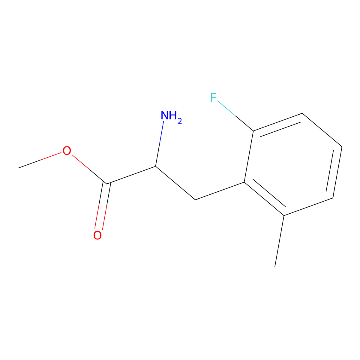 Methyl (S)-2-amino-3-(2-fluoro-6-methylphenyl)propanoate molecular structure, CAS 1213342-56-3