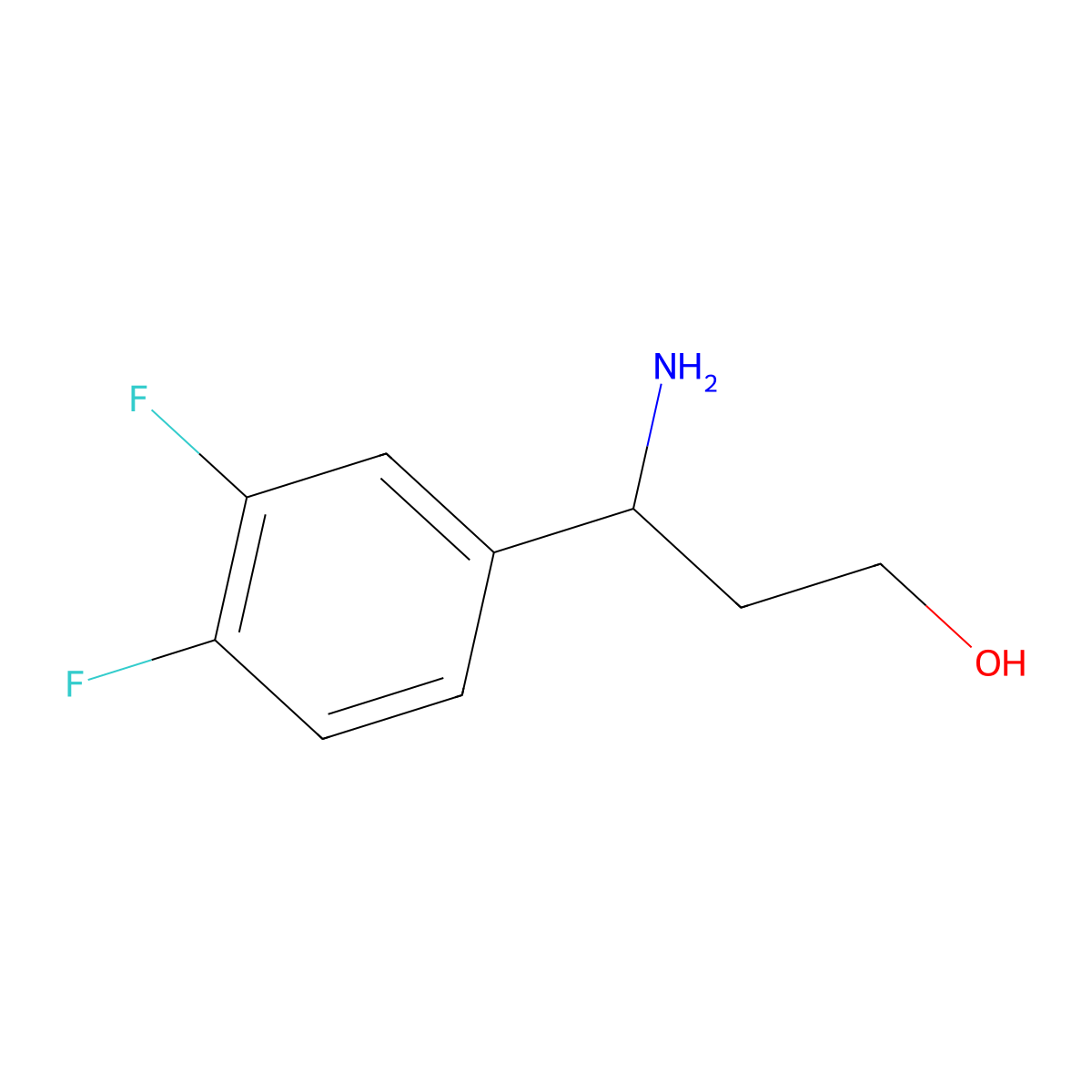 (3R)-3-amino-3-(3,4-difluorophenyl)propan-1-ol molecular structure, CAS 1213342-98-3