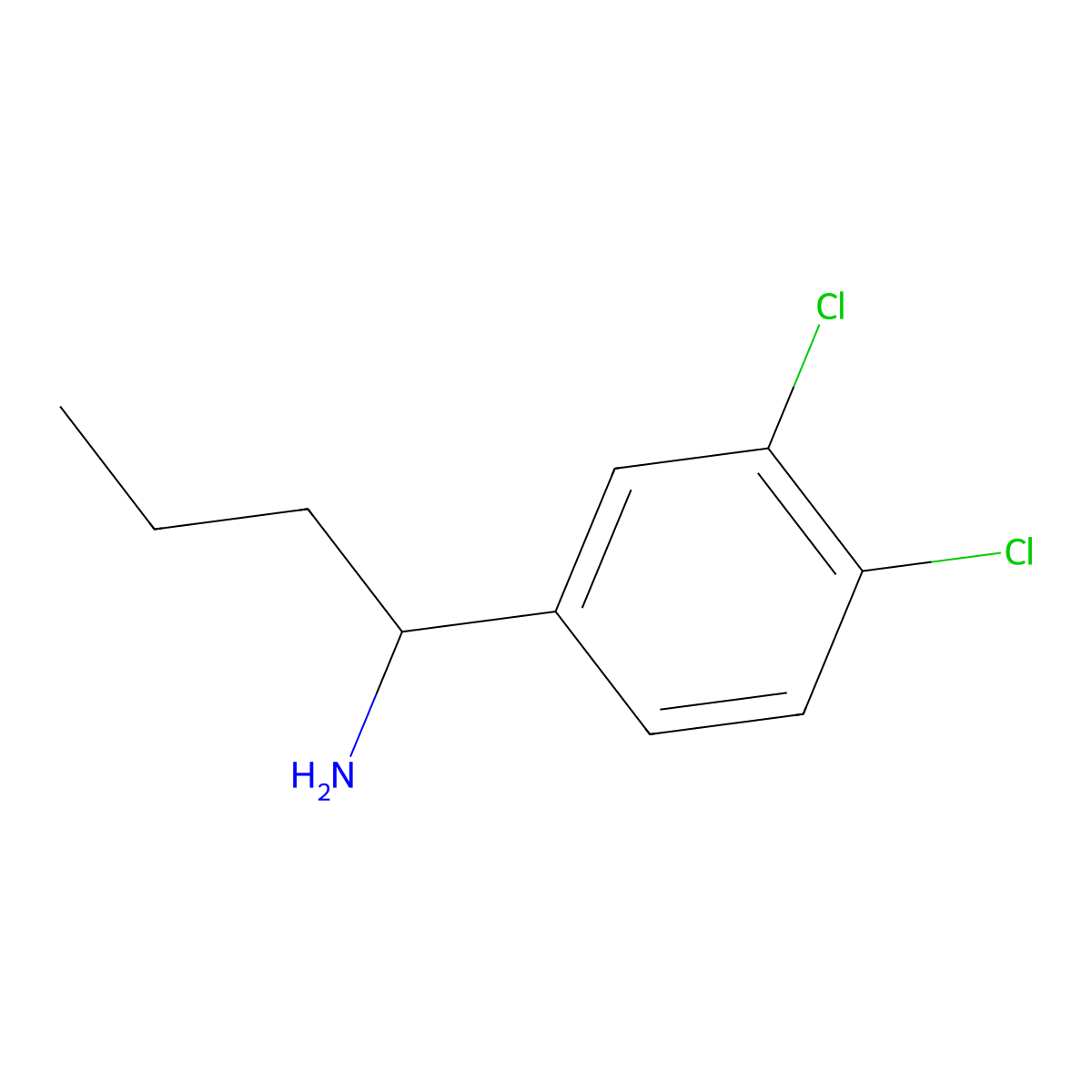 (S)-1-(3,4-Dichlorophenyl)butan-1-amine molecular structure, CAS 1213343-60-2