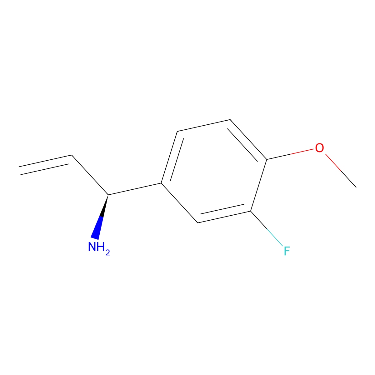 (1S)-1-(3-Fluoro-4-methoxyphenyl)prop-2-enylamine molecular structure, CAS 1213344-03-6