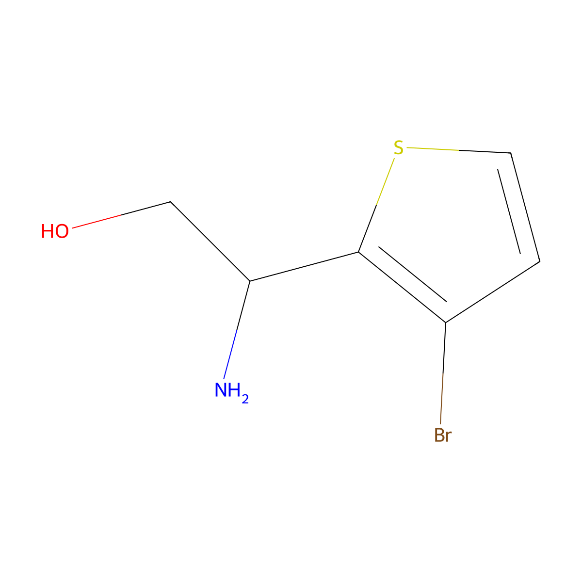 (2R)-2-amino-2-(3-bromothiophen-2-yl)ethan-1-ol molecular structure, CAS 1213344-14-9