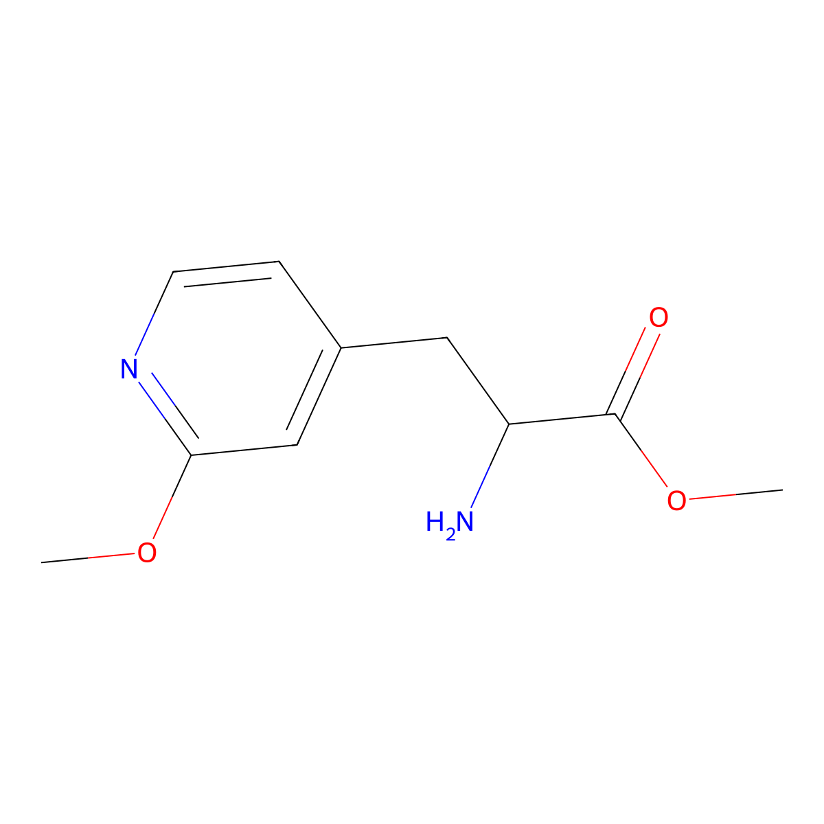 (S)-methyl 2-amino-3-(2-methoxypyridin-4-yl)propanoate molecular structure, CAS 1213344-75-2