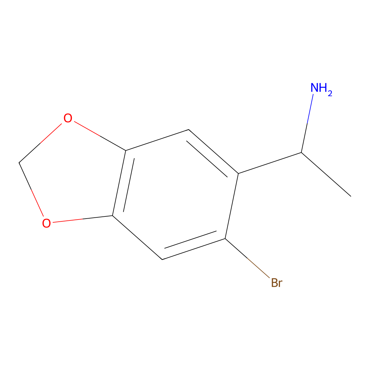 (1S)-1-(6-bromo-1,3-dioxaindan-5-yl)ethan-1-amine molecular structure, CAS 1213348-07-2