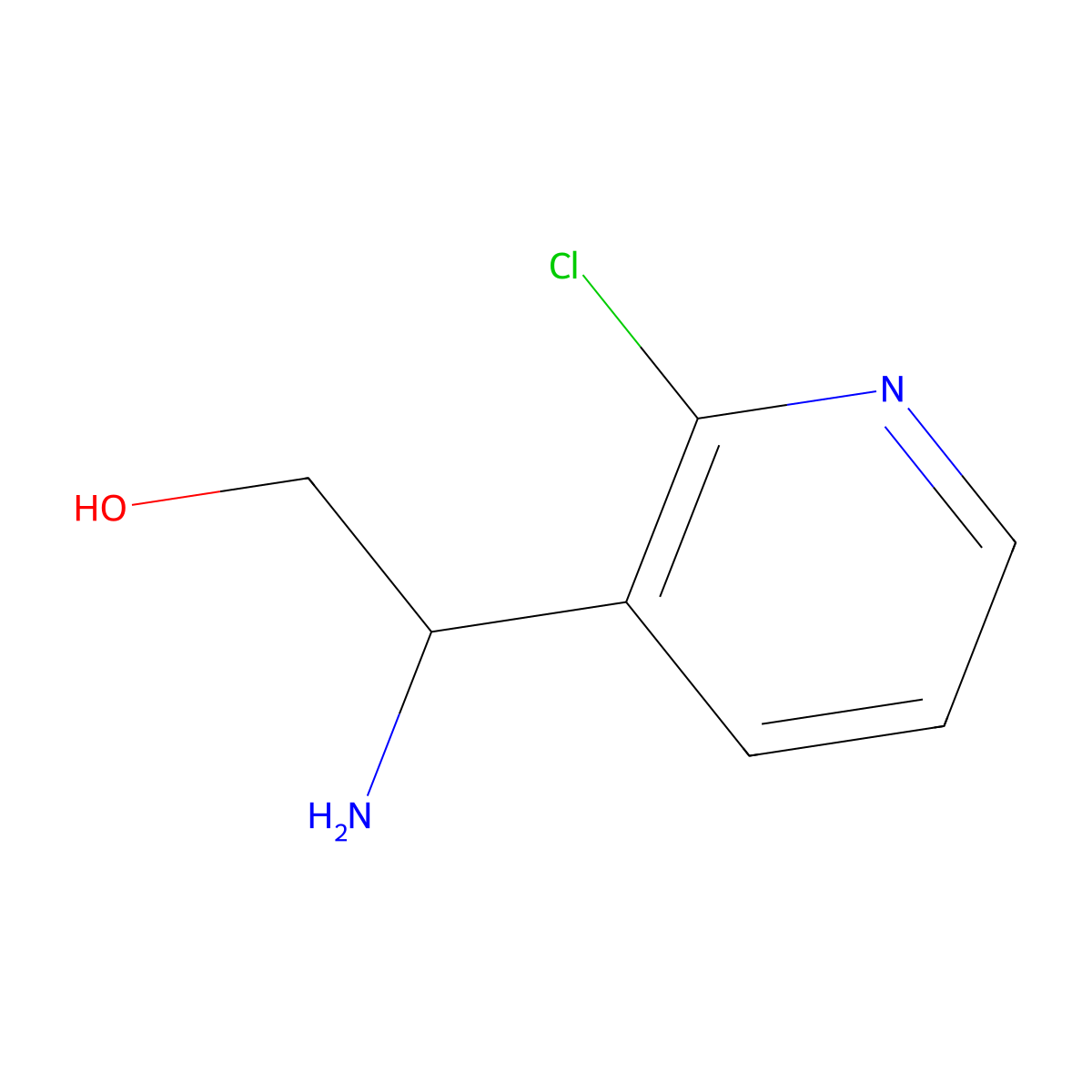 (2S)-2-amino-2-(2-chloropyridin-3-yl)ethan-1-ol molecular structure, CAS 1213348-39-0