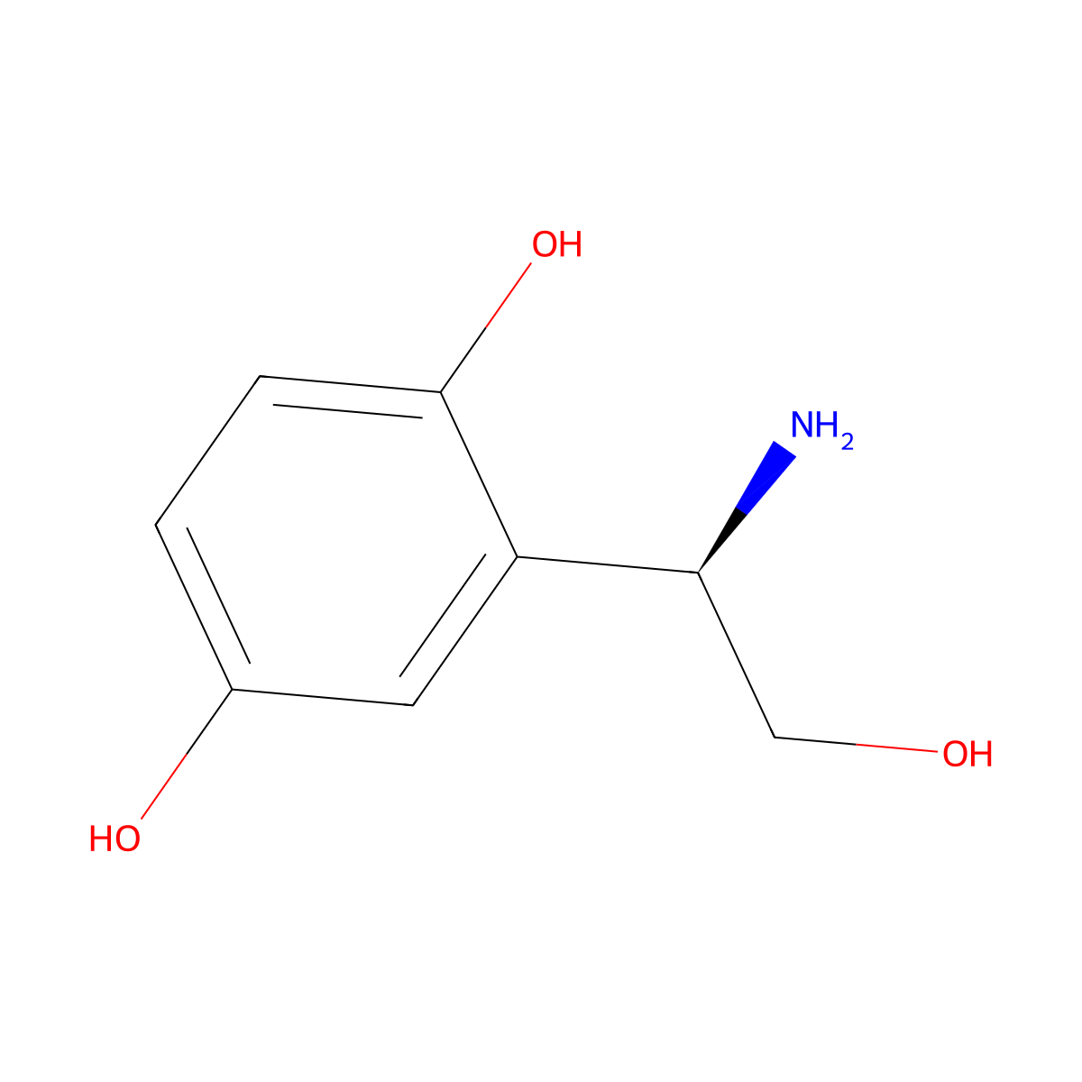 (r)-2-(1-Amino-2-hydroxyethyl)benzene-1,4-diol molecular structure, CAS 1213349-43-9