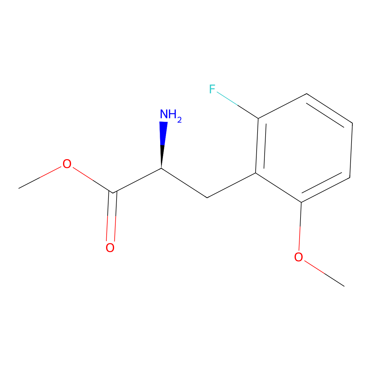 Methyl (S)-2-amino-3-(2-fluoro-6-methoxyphenyl)propanoate molecular structure, CAS 1213350-95-8
