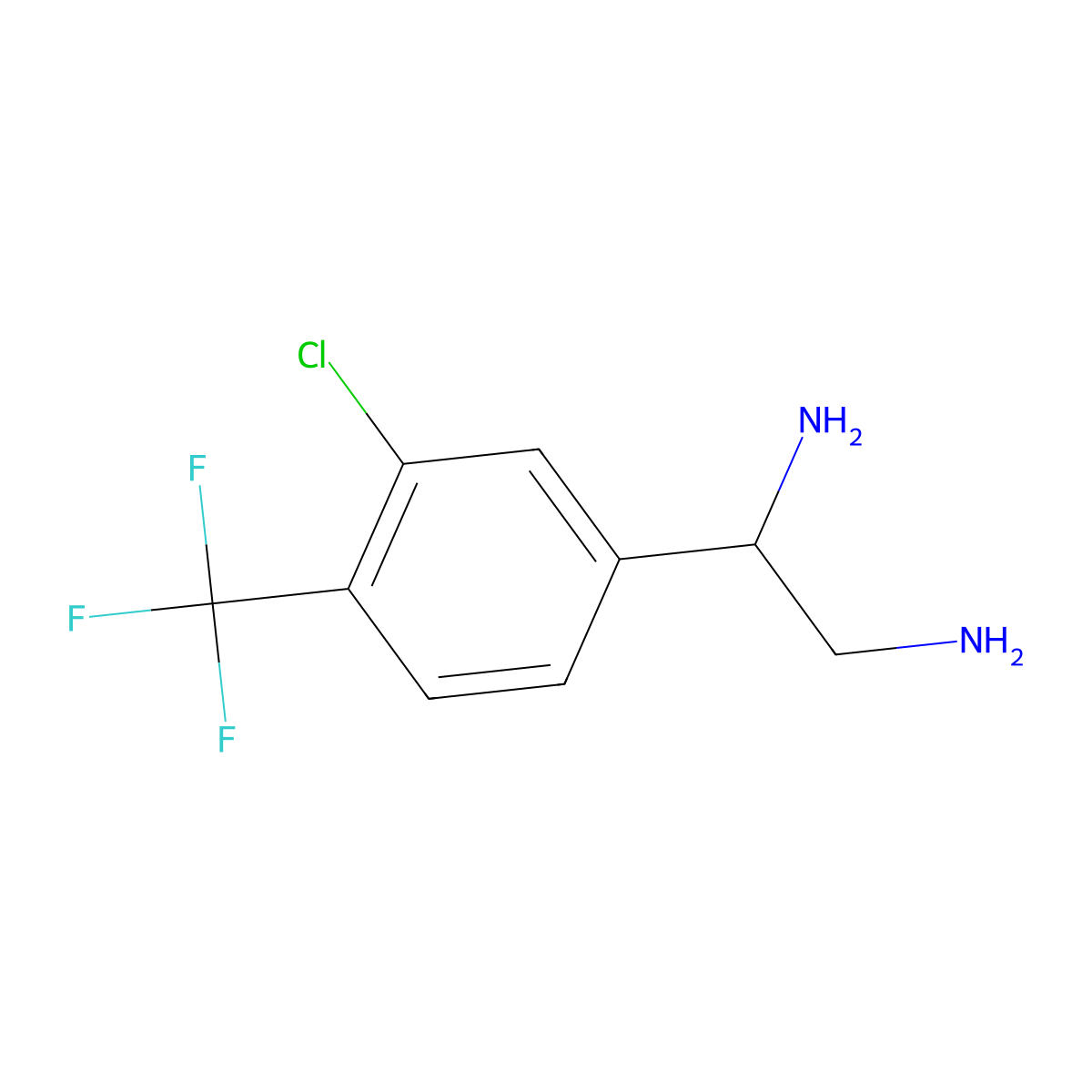 (1R)-1-[3-Chloro-4-(trifluoromethyl)phenyl]ethane-1,2-diamine molecular structure, CAS 1213350-99-2