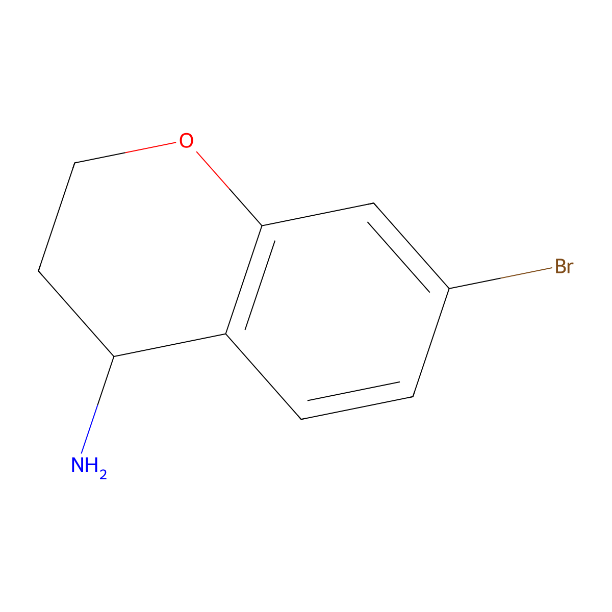 (4R)-7-bromo-3,4-dihydro-2H-1-benzopyran-4-amine molecular structure, CAS 1213351-82-6