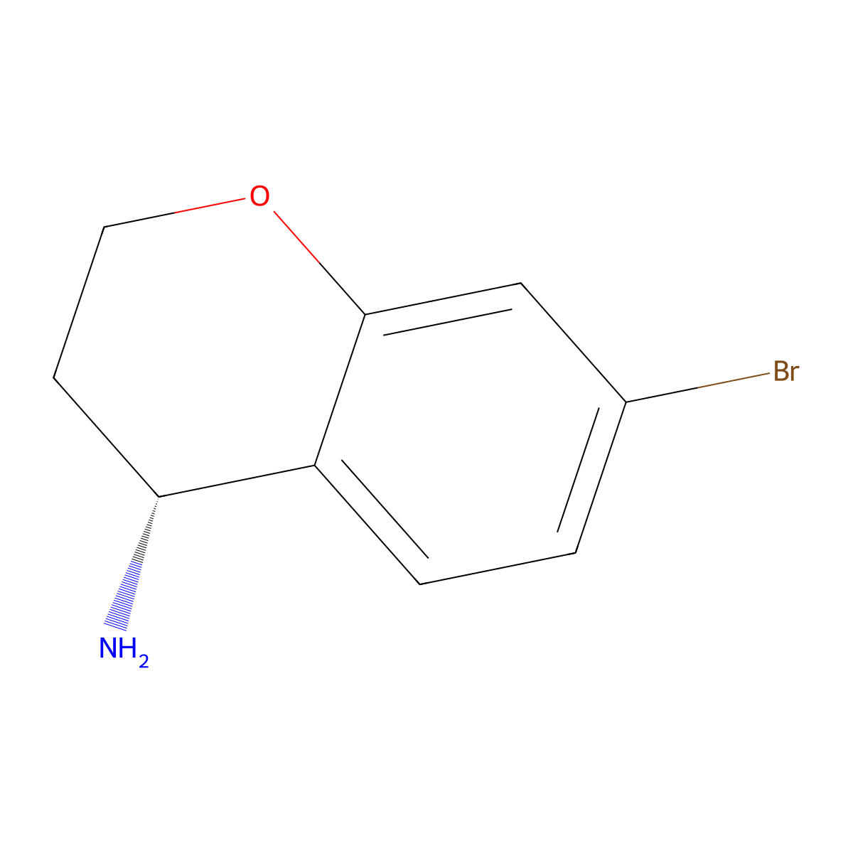 (4R)-7-bromo-3,4-dihydro-2H-1-benzopyran-4-amine molecular structure, CAS 1213351-82-6