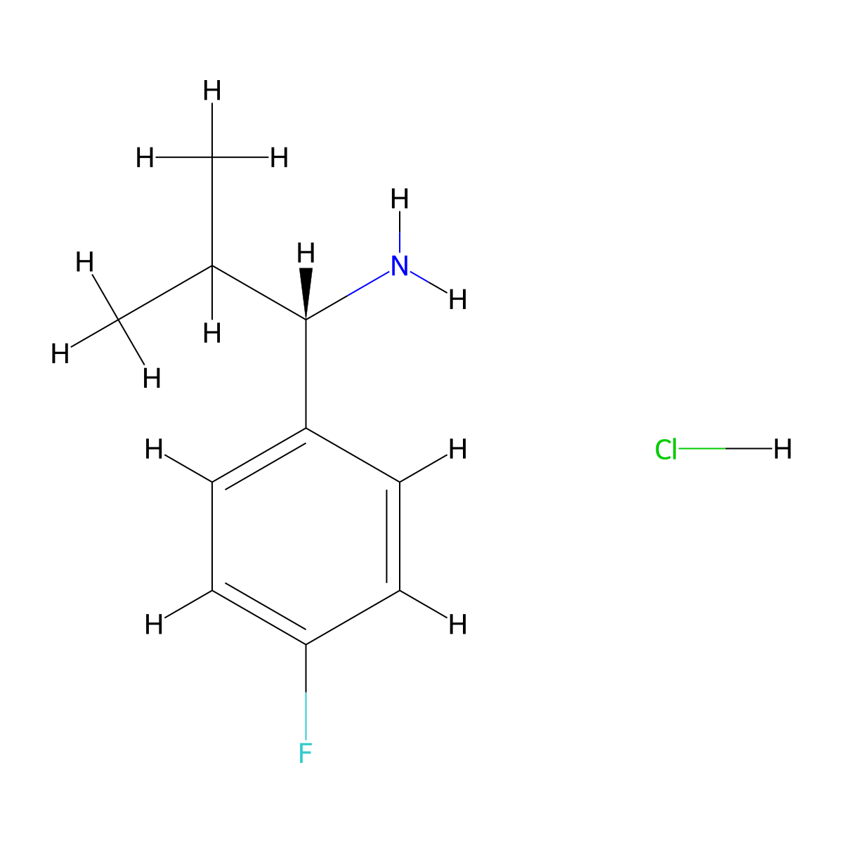 (S)-1-(4-Fluorophenyl)-2-methylpropan-1-amine hydrochloride molecular structure, CAS 1213352-15-8