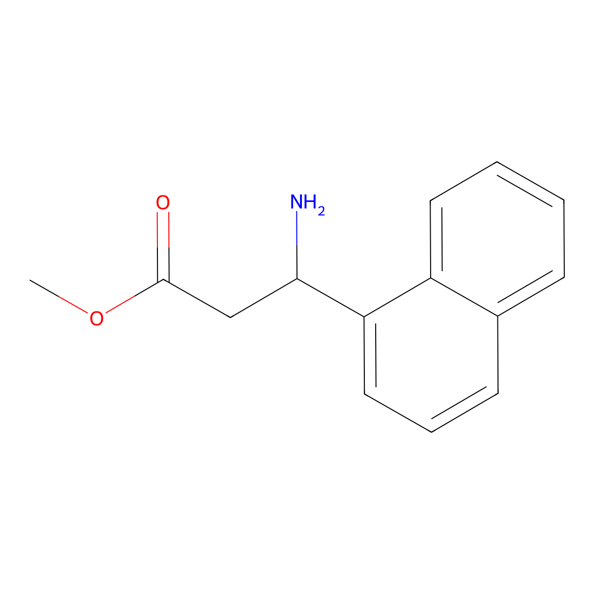 Methyl (3S)-3-amino-3-(naphthalen-1-yl)propanoate molecular structure, CAS 1213352-20-5