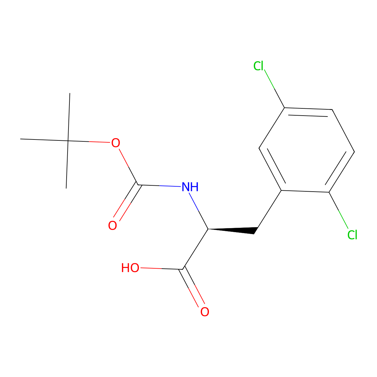 (S)-2-((tert-Butoxycarbonyl)amino)-3-(2,5-dichlorophenyl)propanoic acid molecular structure, CAS 1213352-71-6