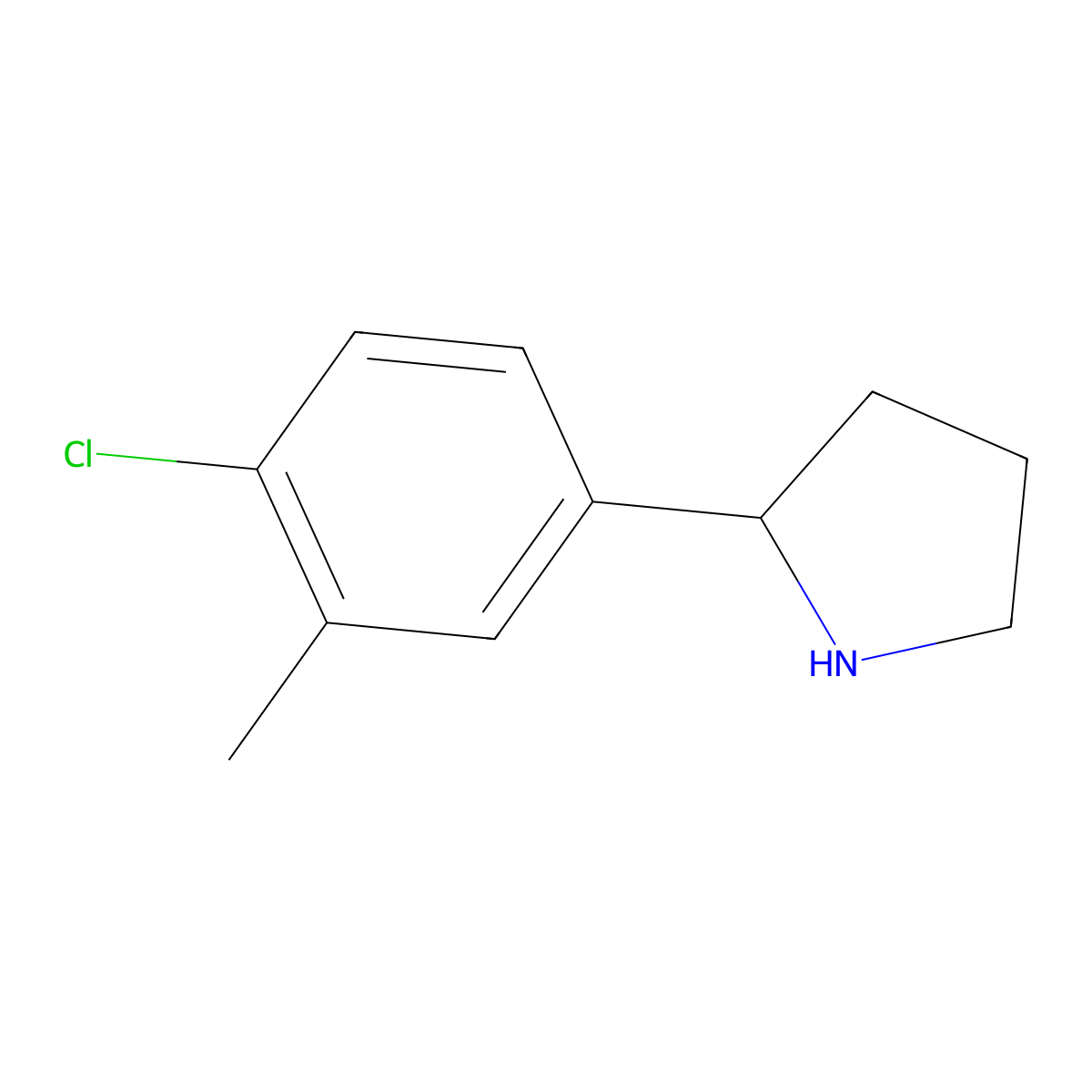(R)-2-(4-Chloro-3-methylphenyl)pyrrolidine molecular structure, CAS 1213355-30-6