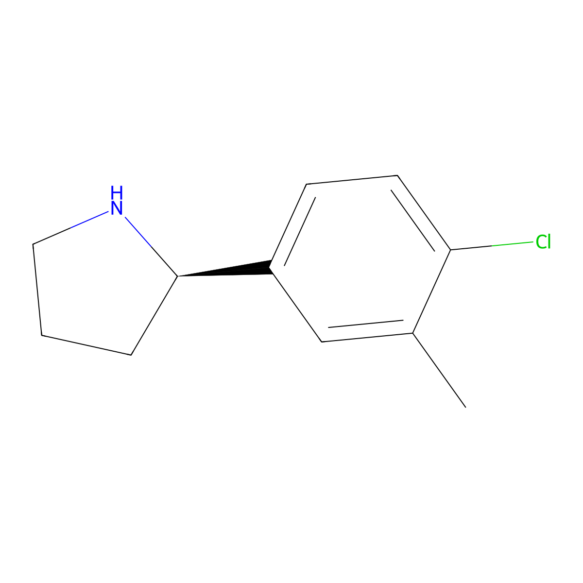(R)-2-(4-Chloro-3-methylphenyl)pyrrolidine molecular structure, CAS 1213355-30-6