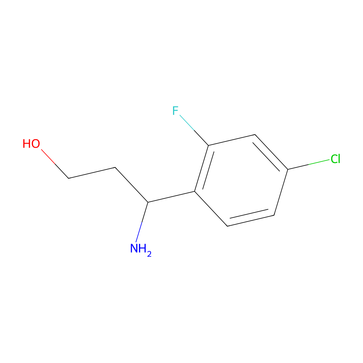 (3S)-3-Amino-3-(4-chloro-2-fluorophenyl)propan-1-OL molecular structure, CAS 1213356-31-0