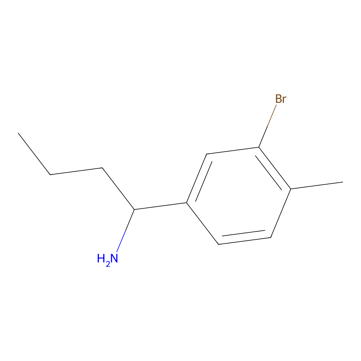 (R)-1-(3-Bromo-4-methylphenyl)butan-1-amine molecular structure, CAS 1213357-46-0