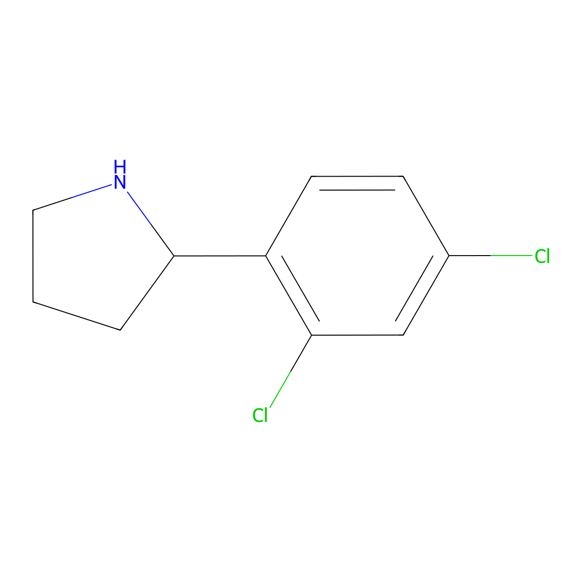 (2R)-2-(2,4-dichlorophenyl)pyrrolidine molecular structure, CAS 1213358-39-4