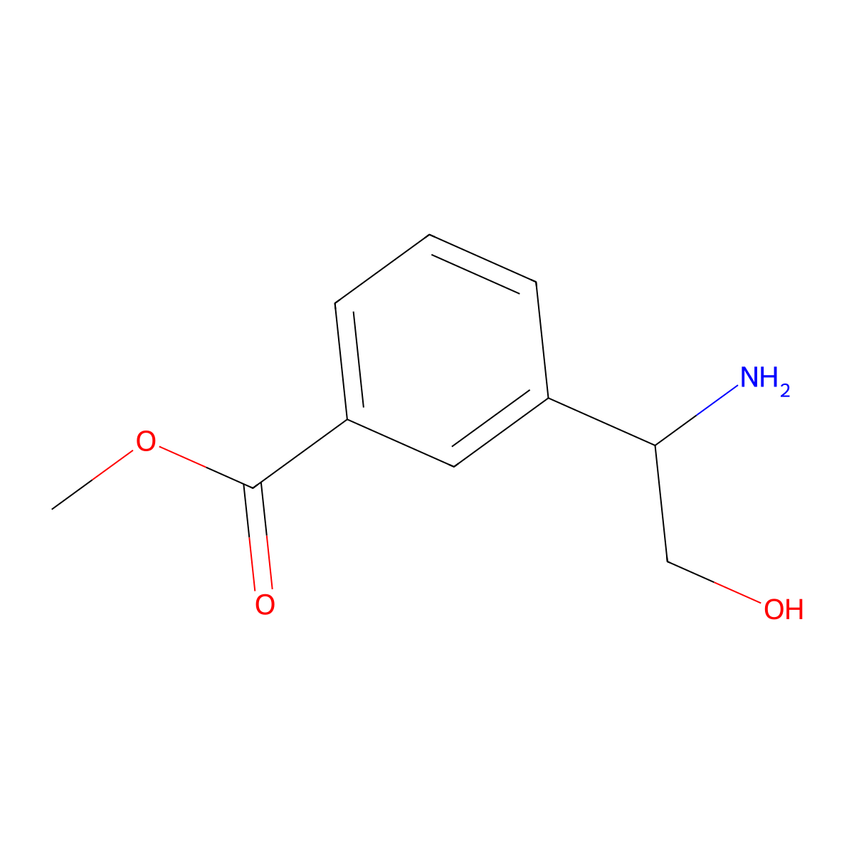 Methyl 3-((1S)-1-amino-2-hydroxyethyl)benzoate molecular structure, CAS 1213358-74-7