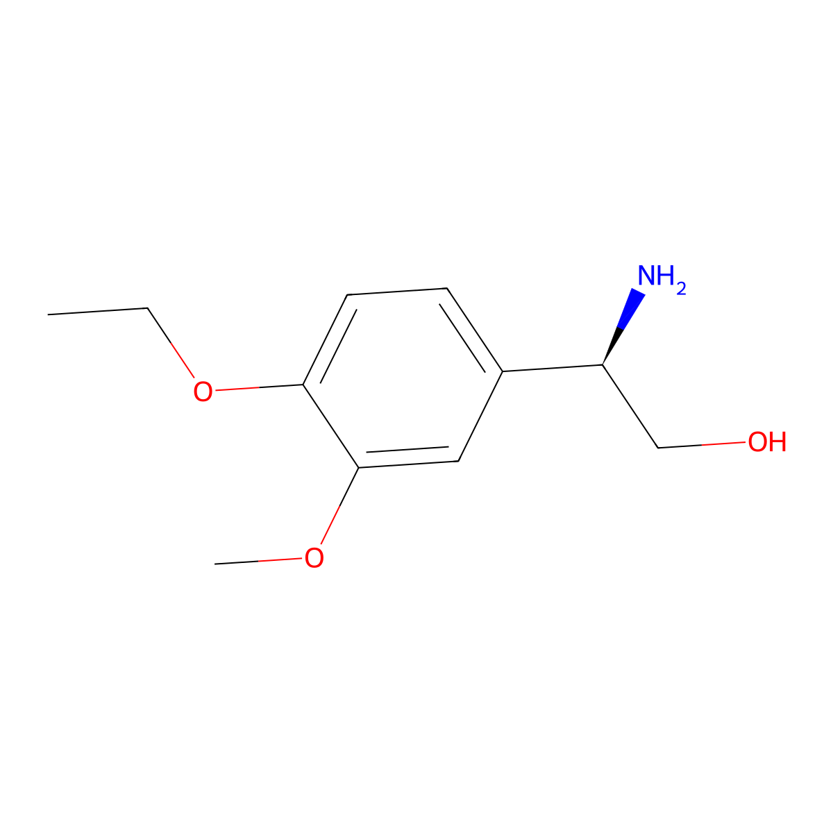 (2R)-2-amino-2-(4-ethoxy-3-methoxyphenyl)ethan-1-ol molecular structure, CAS 1213359-66-0