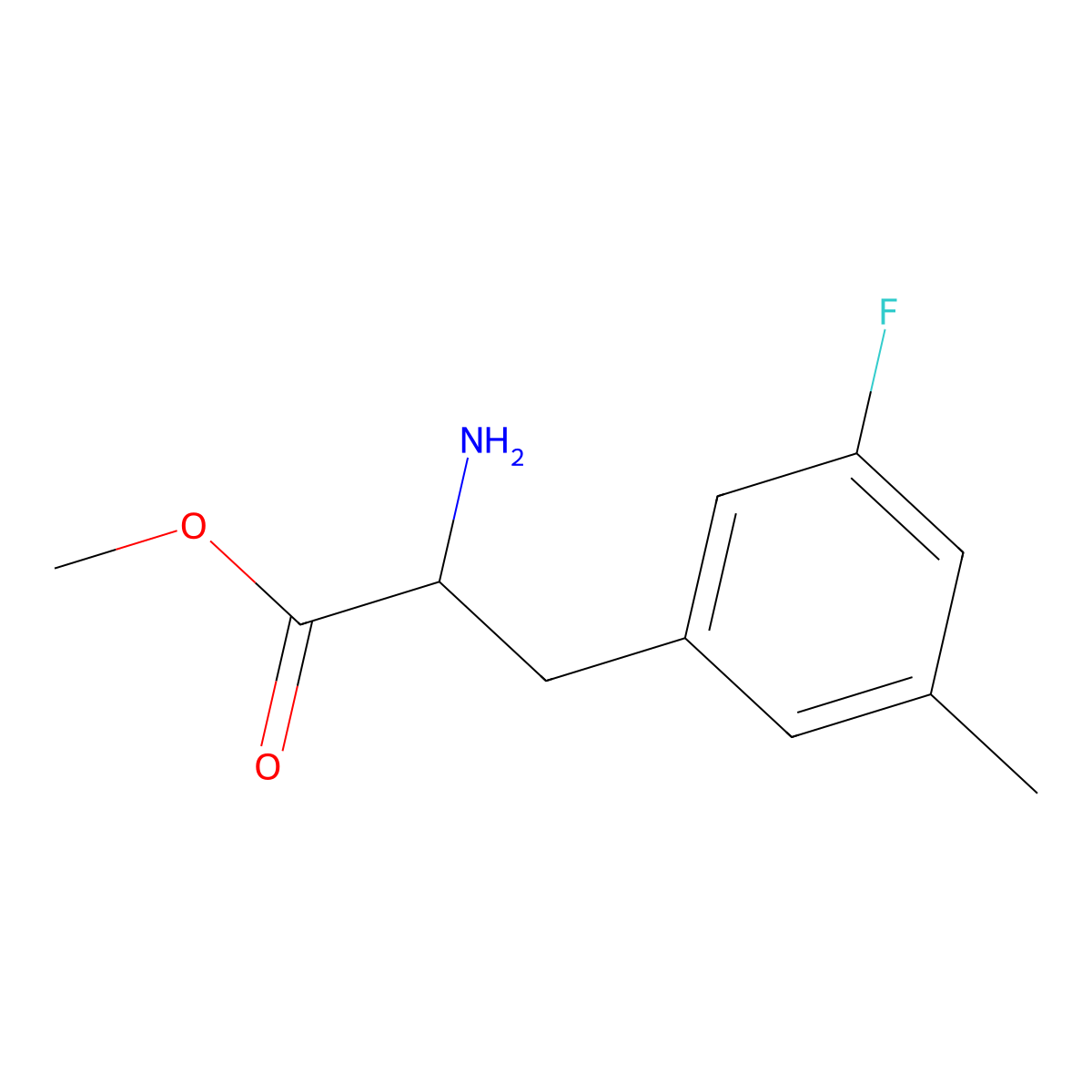 Methyl (R)-2-amino-3-(3-fluoro-5-methylphenyl)propanoate molecular structure, CAS 1213360-10-1