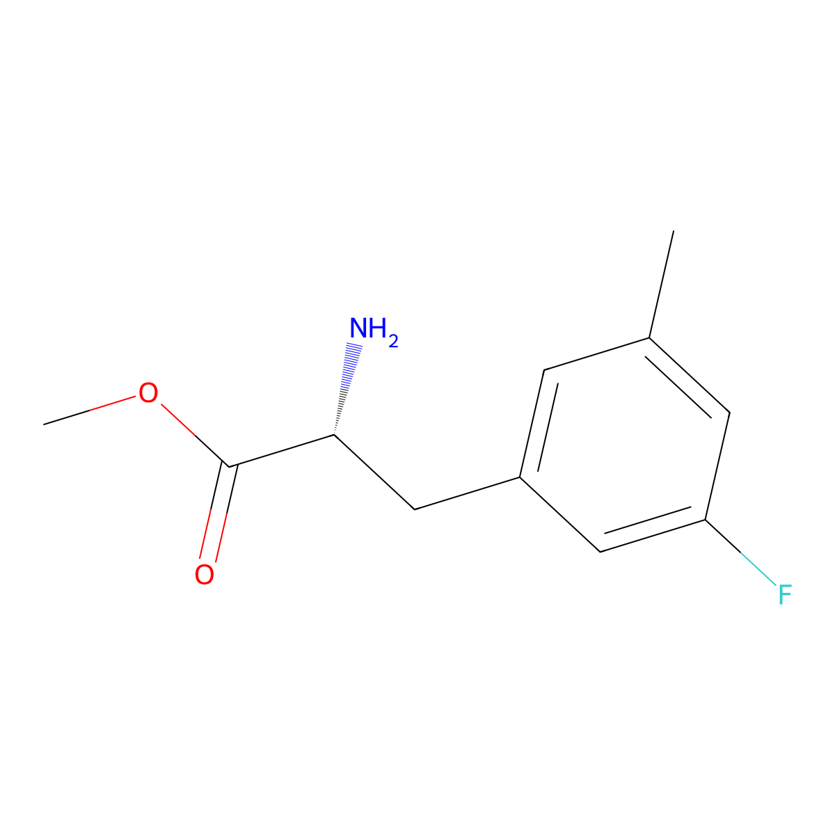 Methyl (R)-2-amino-3-(3-fluoro-5-methylphenyl)propanoate molecular structure, CAS 1213360-10-1