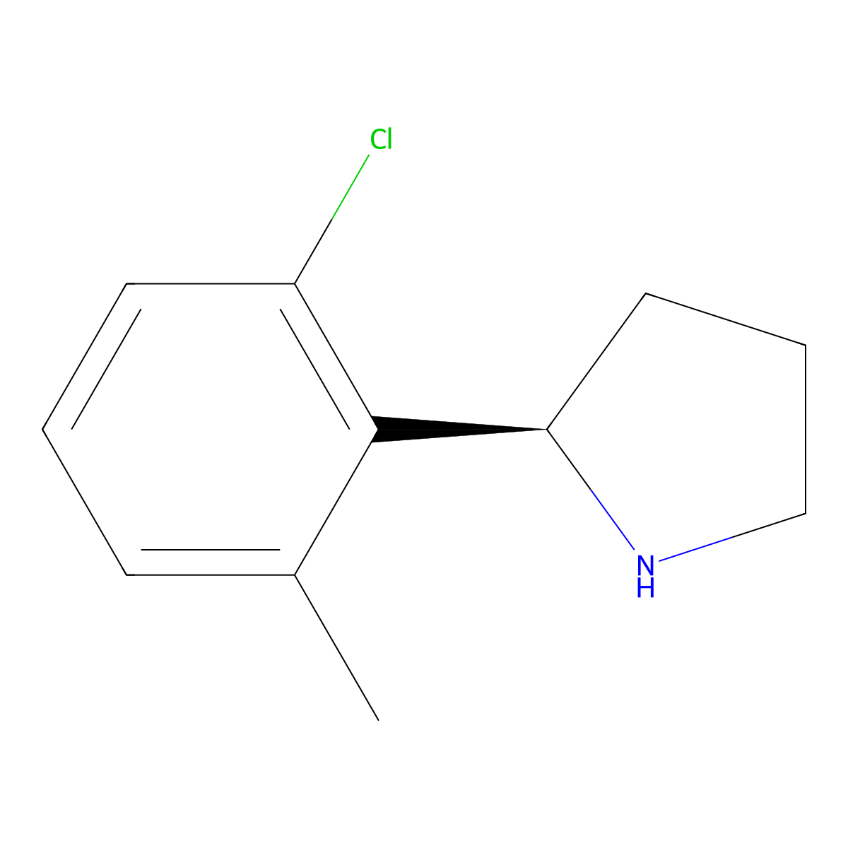 (R)-2-(2-Chloro-6-methylphenyl)pyrrolidine molecular structure, CAS 1213360-85-0