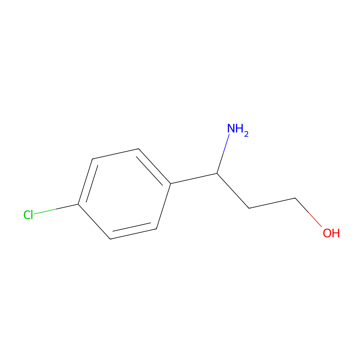 (3R)-3-Amino-3-(4-chlorophenyl)propan-1-ol molecular structure, CAS 1213362-28-7