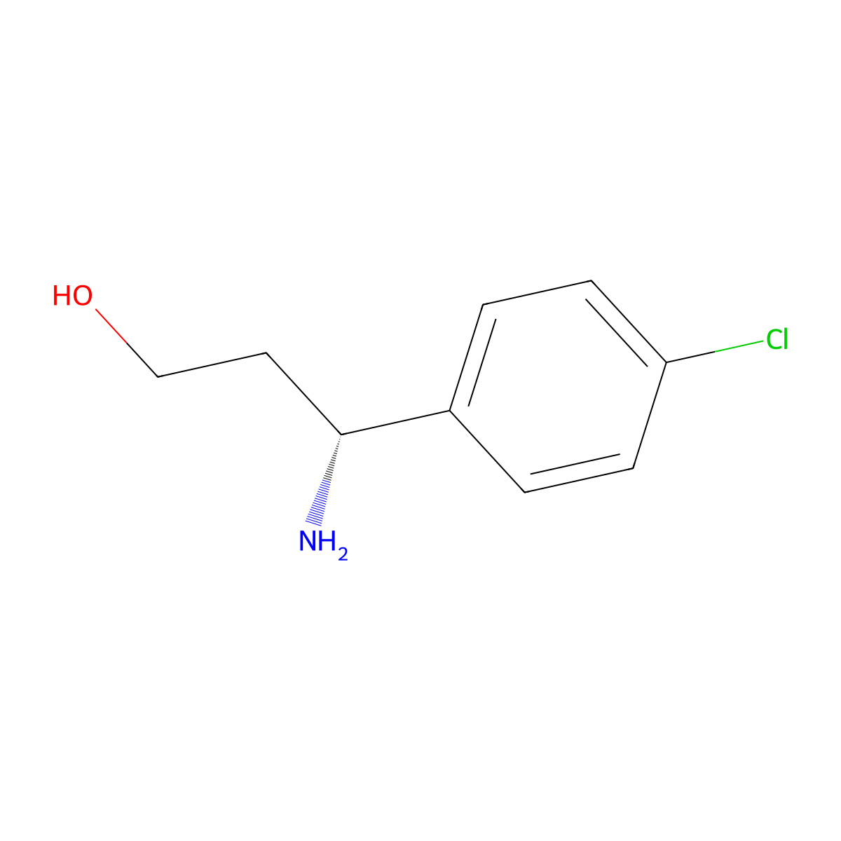 (3R)-3-Amino-3-(4-chlorophenyl)propan-1-ol molecular structure, CAS 1213362-28-7