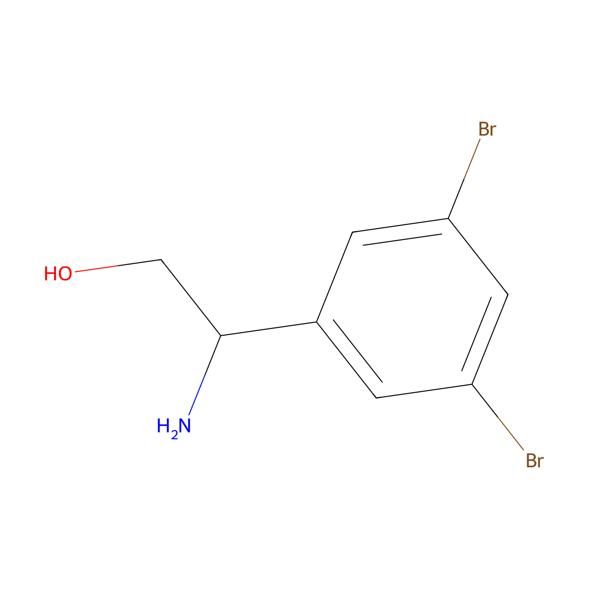 (R)-2-Amino-2-(3,5-dibromophenyl)ethan-1-ol molecular structure, CAS 1213363-07-5