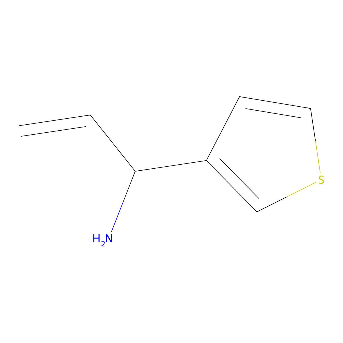 (S)-1-(Thiophen-3-yl)prop-2-en-1-amine molecular structure, CAS 1213363-32-6