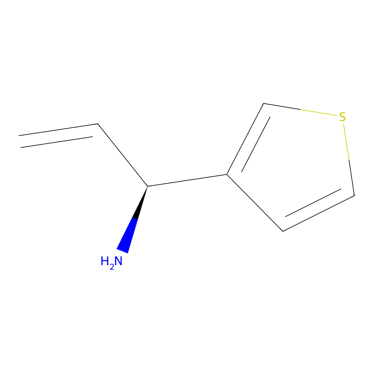 (S)-1-(Thiophen-3-yl)prop-2-en-1-amine molecular structure, CAS 1213363-32-6