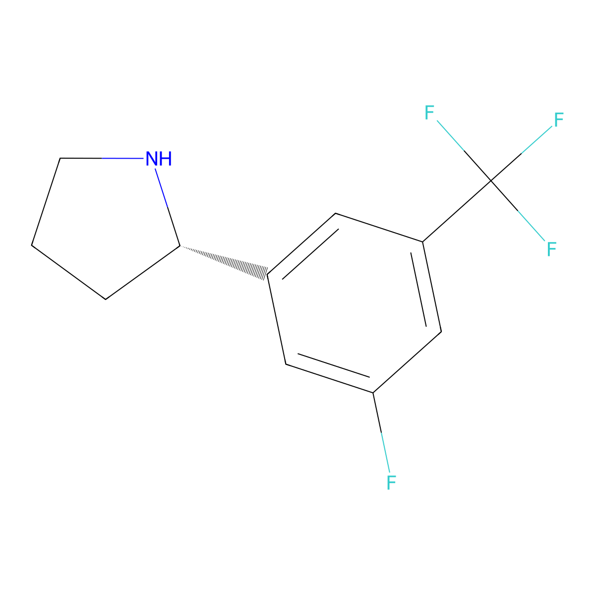 (S)-2-(3-Fluoro-5-(trifluoromethyl)phenyl)pyrrolidine molecular structure, CAS 1213363-83-7