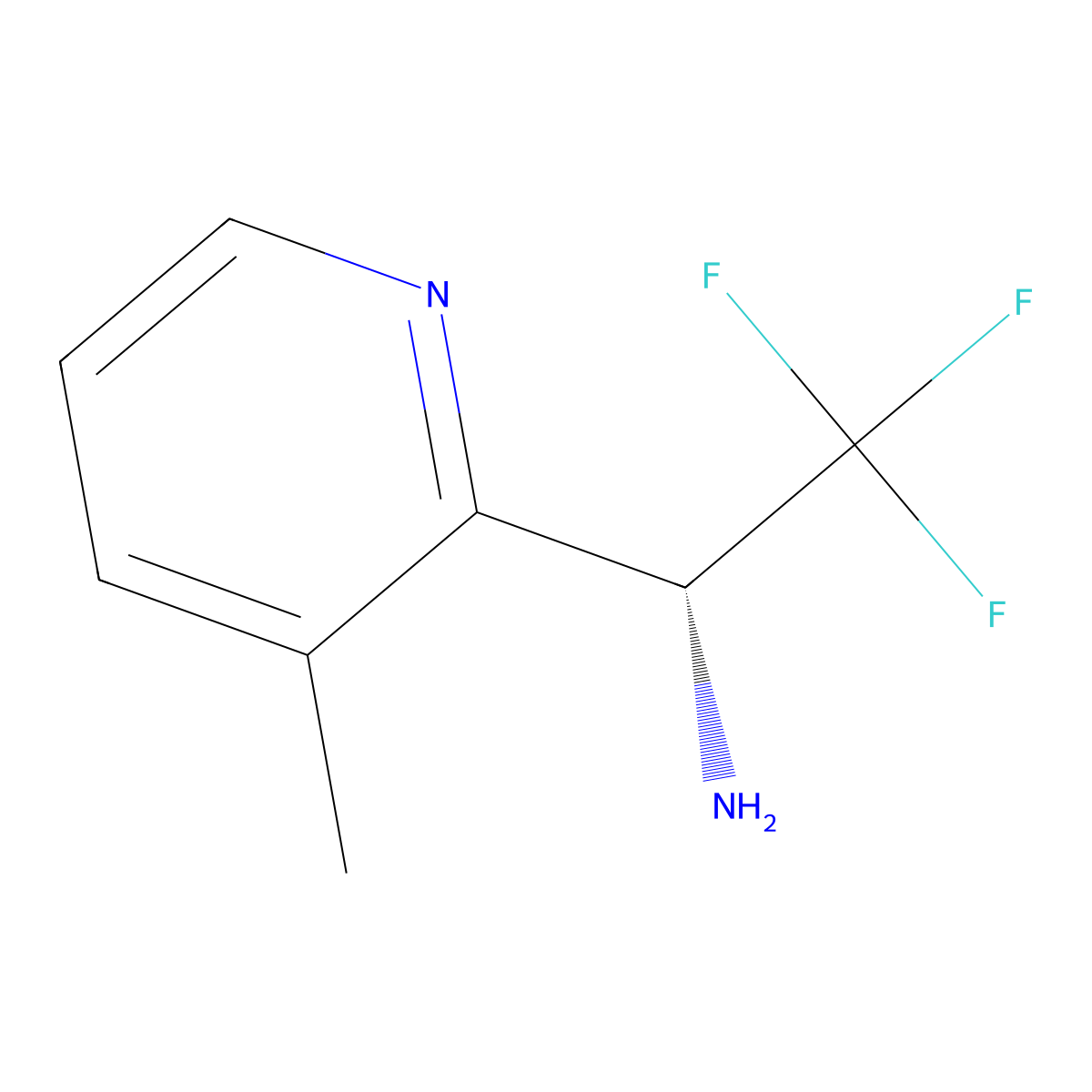 (1R)-2,2,2-Trifluoro-1-(3-methyl(2-pyridyl))ethylamine molecular structure, CAS 1213364-67-0