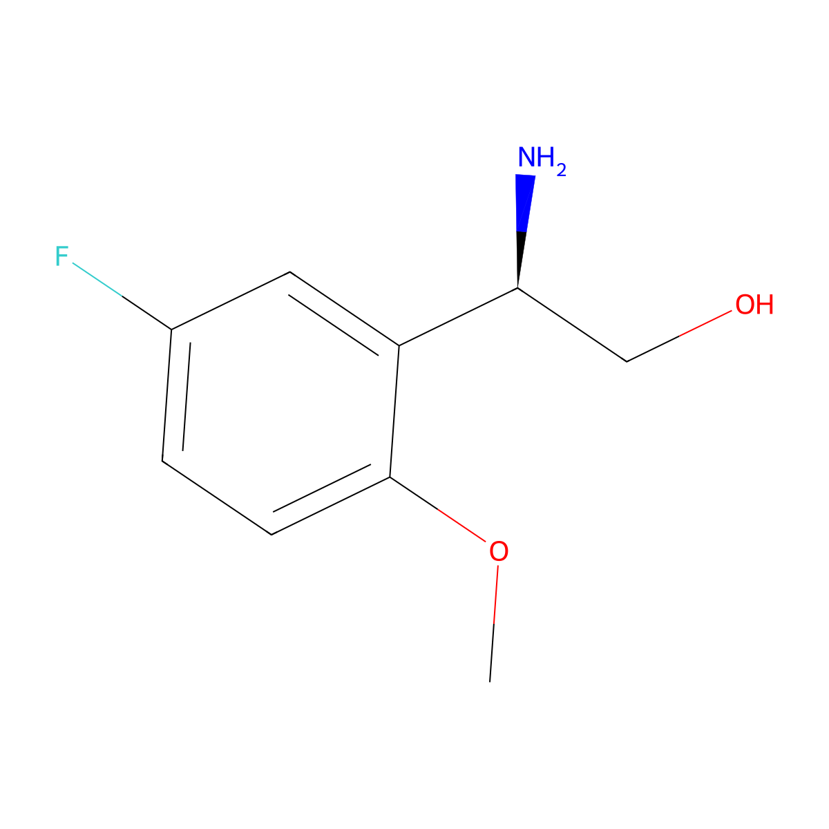 (2R)-2-Amino-2-(5-fluoro-2-methoxyphenyl)ethan-1-OL molecular structure, CAS 1213365-14-0